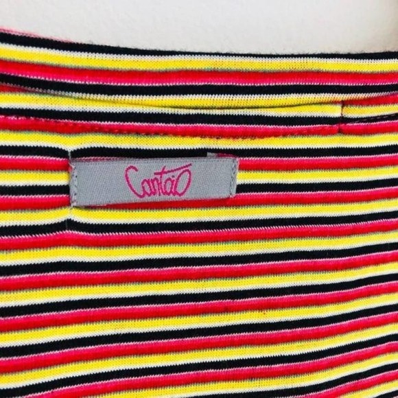 CANTAO Short Sleeve Stripe Dress small - Picture 2 of 8